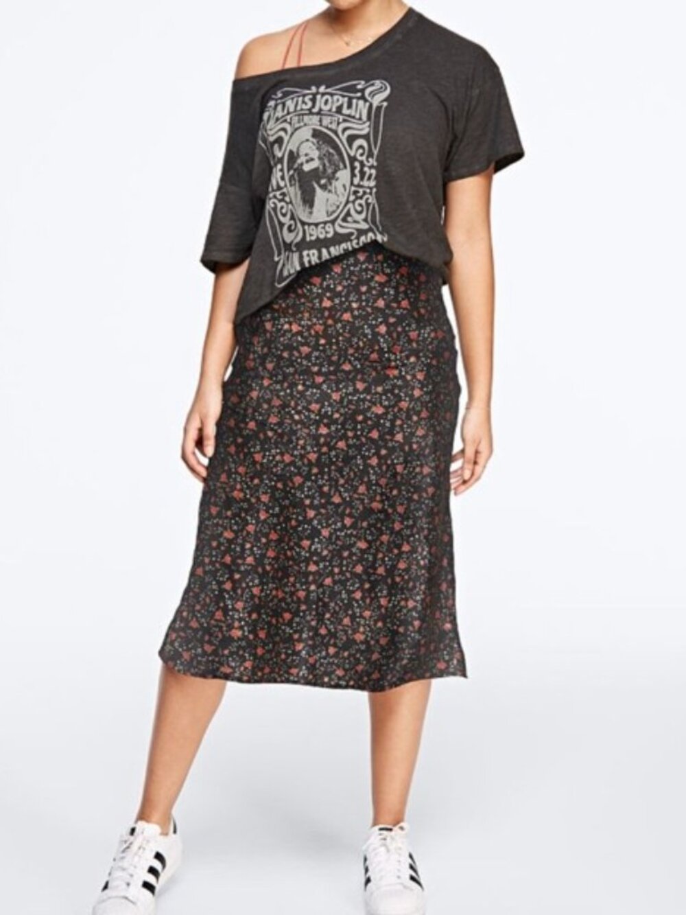 VICTORIA'S SECRET x KNIT RIOT Floral Satin Slip Skirt Black Red Size M